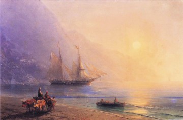 the vision of ezekiel Painting - loading provisions off the crimean coast Ivan Aivazovsky Russian
